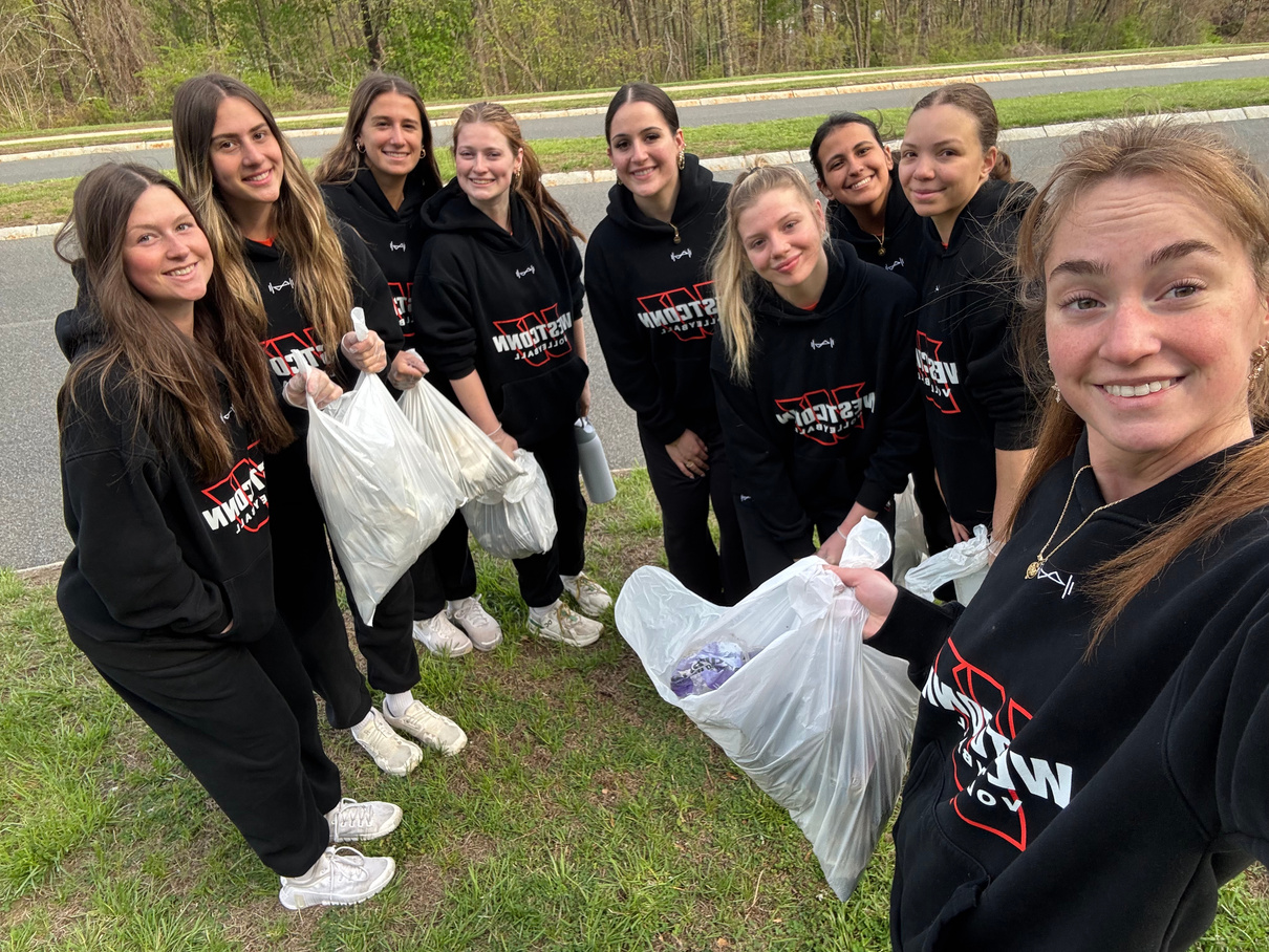 WestConn student-athletes taking part in a community service day