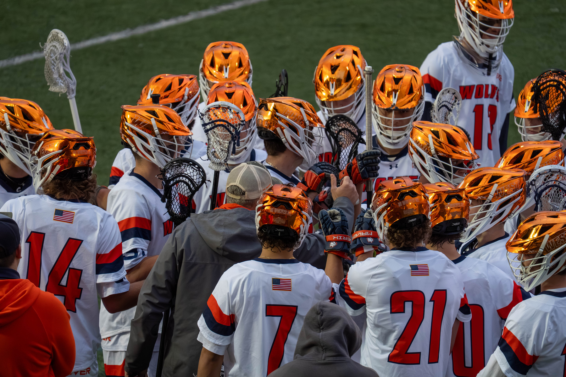 WestConn Men's Lacrosse team on the field